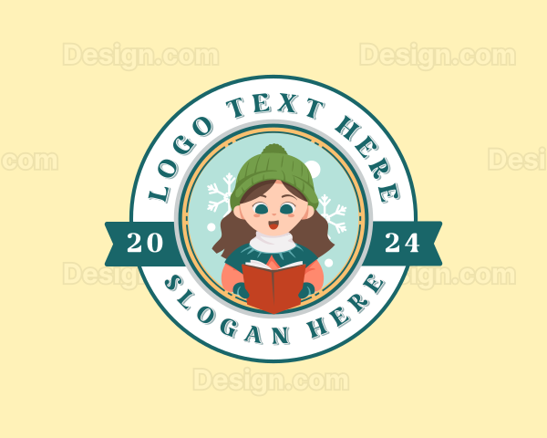 Cute Christmas Caroler Logo