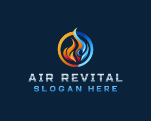 Heating Cooling Temperature logo design