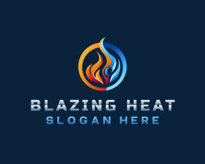 Heating Cooling Temperature logo design