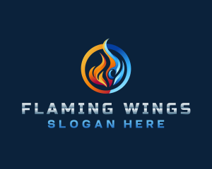 Heating Cooling Temperature logo design