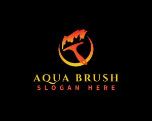 Fire Paint Brush Maintenance logo design