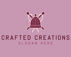 Beanie Knitting Needlework logo design