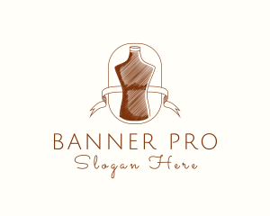 Mannequin Ribbon Banner logo design