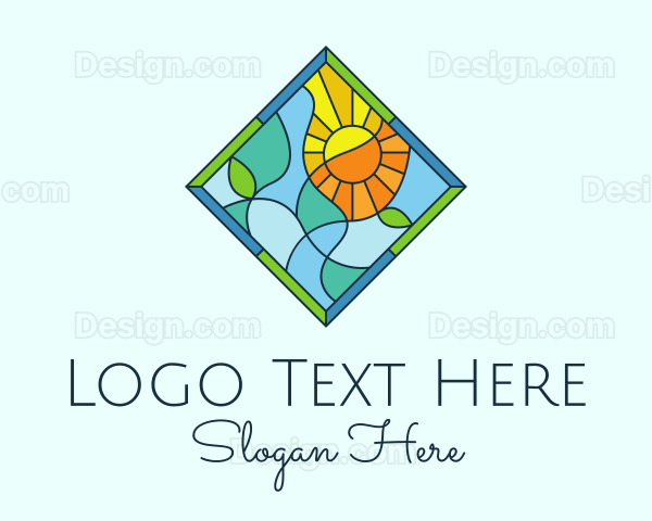 Summer Leaf Stained Glass Logo