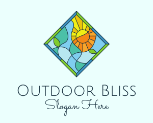 Summer Leaf Stained Glass logo design