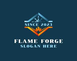 HVAC Ice Fire logo design