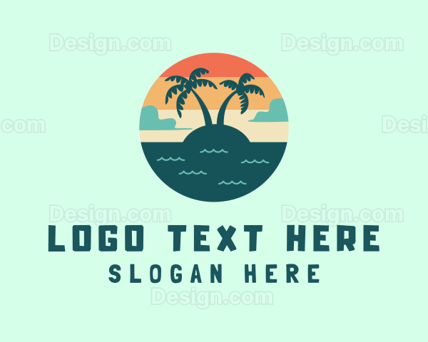 Beach Summer Vacation Logo