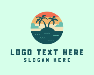 Beach Summer Vacation Logo