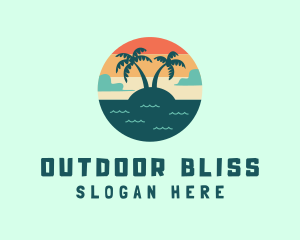 Beach Summer Vacation logo design