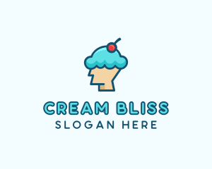 Ice Cream Dessert Head  logo design