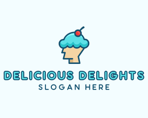 Ice Cream Dessert Head  logo design