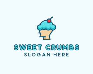 Ice Cream Dessert Head  logo design