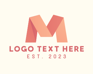 Management - Pink Paper Letter M logo design