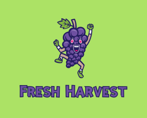 Happy Grape Bunch logo design