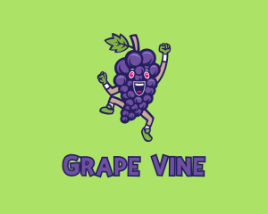 Happy Grape Bunch logo design