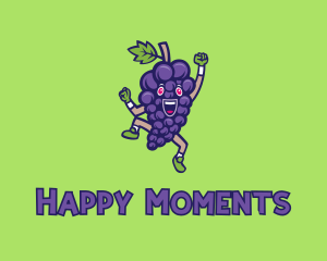 Happy Grape Bunch logo design