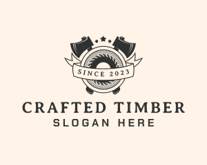 Sawmill Axe Woodwork logo design