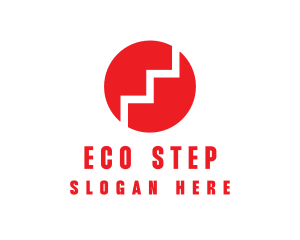 Red Steps Circle logo design