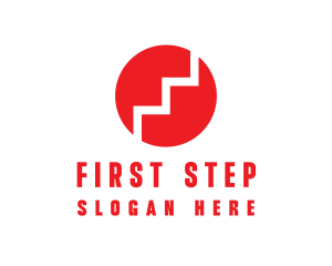 Red Steps Circle logo design