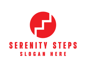 Red Steps Circle logo design