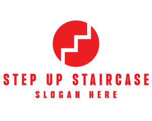 Red Steps Circle logo design