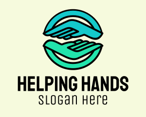 Hands Mountain Reflection logo design