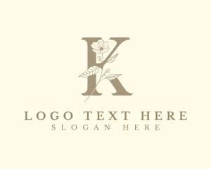 Elegant Floral Letter K logo