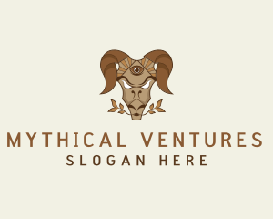 Mythical Ram Horns logo design