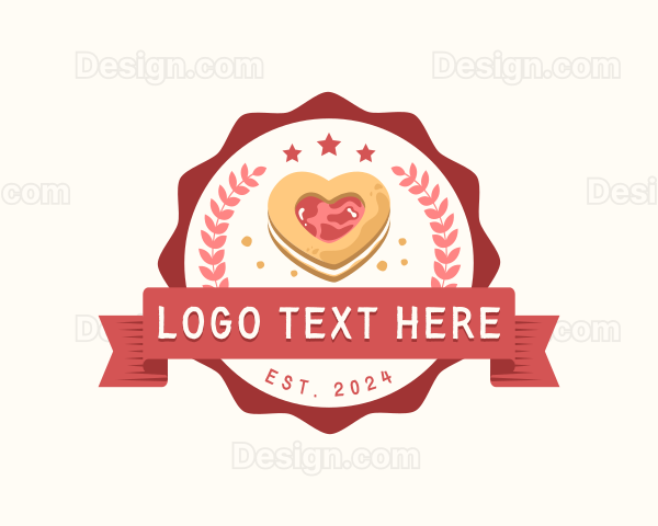 Heart Cookie Pastry Logo