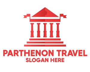 Red Greek Parthenon logo