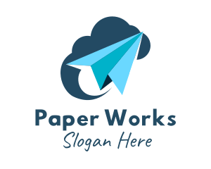 Paper Plane Cloud logo design