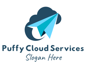 Paper Plane Cloud logo design