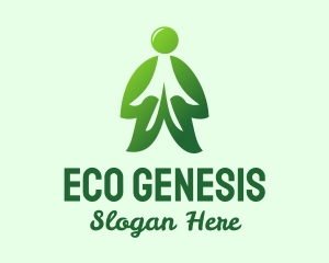 Green Eco Man logo design