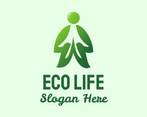 Green Eco Man logo design