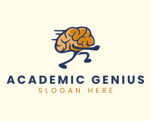 Running Smart Brain logo design