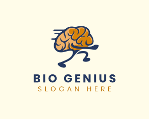 Running Smart Brain logo design