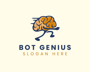 Running Smart Brain logo design