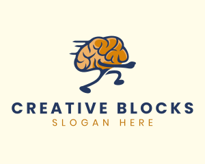 Running Smart Brain logo design