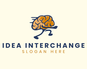 Running Smart Brain logo design