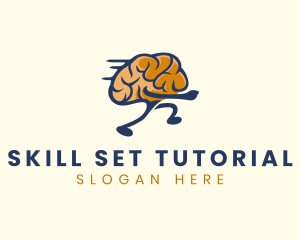 Running Smart Brain logo design