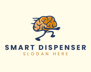 Running Smart Brain logo design