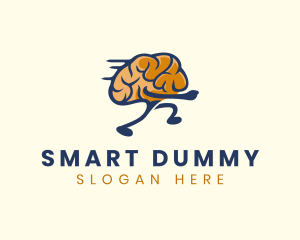 Running Smart Brain logo design