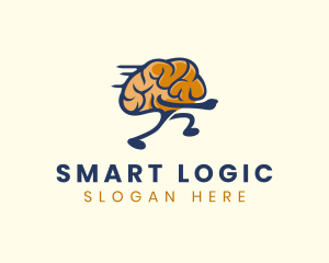 Running Smart Brain logo design