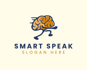 Running Smart Brain logo design