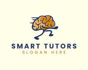 Running Smart Brain logo design