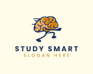 Running Smart Brain logo design