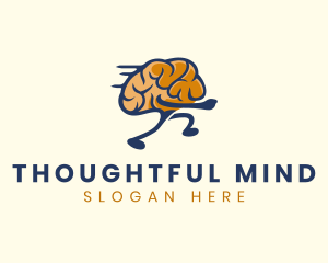 Running Smart Brain logo design