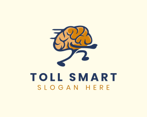 Running Smart Brain logo design