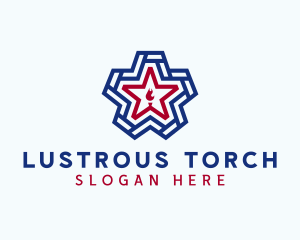 Patriotic Star Torch logo design