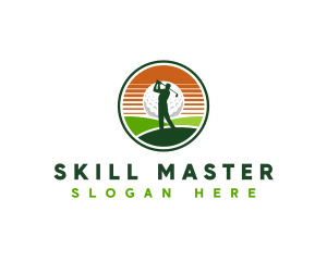 Golfer Athlete Tournament logo design